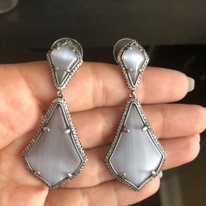 Kendra Scott Alexa  lux earrings with slate stones